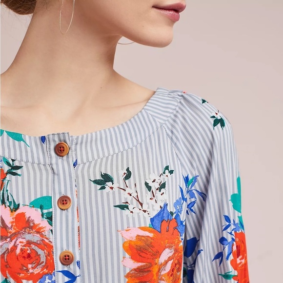 MAUVE by Anthropologie Lilorne Floral Buttondown size xs - Picture 4 of 13